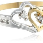 14k Two-Tone Diamond Heart Ring